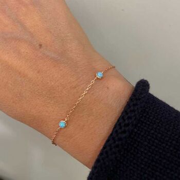 Blue Opal Bracelet In Sterling Silver, 2 of 3