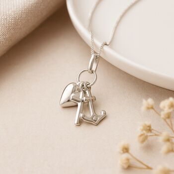 Personalised Sterling Silver Faith, Hope And Charity Necklace, 2 of 10