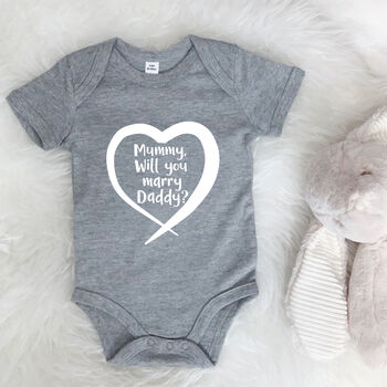 Personalised Proposal In A Heart Babygrow, 4 of 9