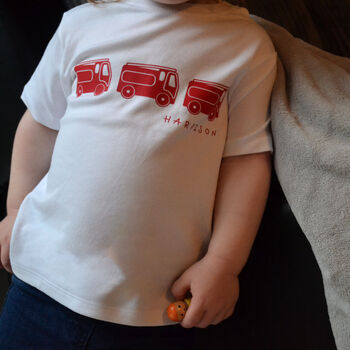 Personalised Children's Fire Truck T Shirt, 4 of 4