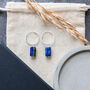 Lapis Lazuli Raw Gemstone Hoop Earrings, thumbnail 2 of 4