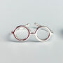 Sterling Silver Round Frame Glasses Adjustable Ring, thumbnail 1 of 5