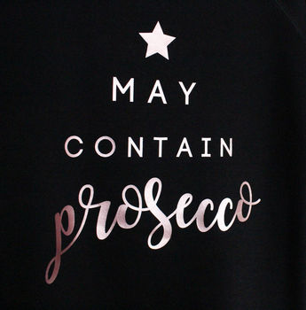 'May Contain Prosecco' Ladies Rose Gold Jumper, 3 of 5
