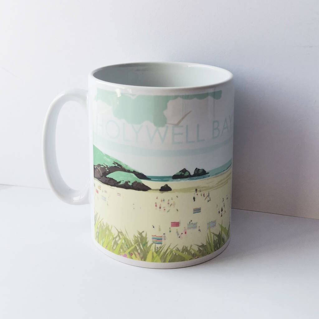 Holywell Bay Cornwall Mug By Betty Boyns | notonthehighstreet.com