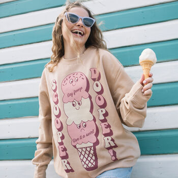 Scooper Dooper Women's Ice Cream Graphic Sweatshirt, 2 of 4