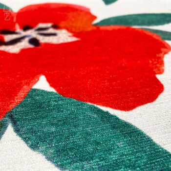 Poppy Cushion Cover With Red And Green Colours, 6 of 7