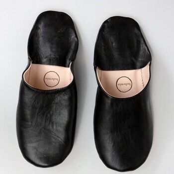 Women's Basic Moroccan Leather Slippers By Bohemia