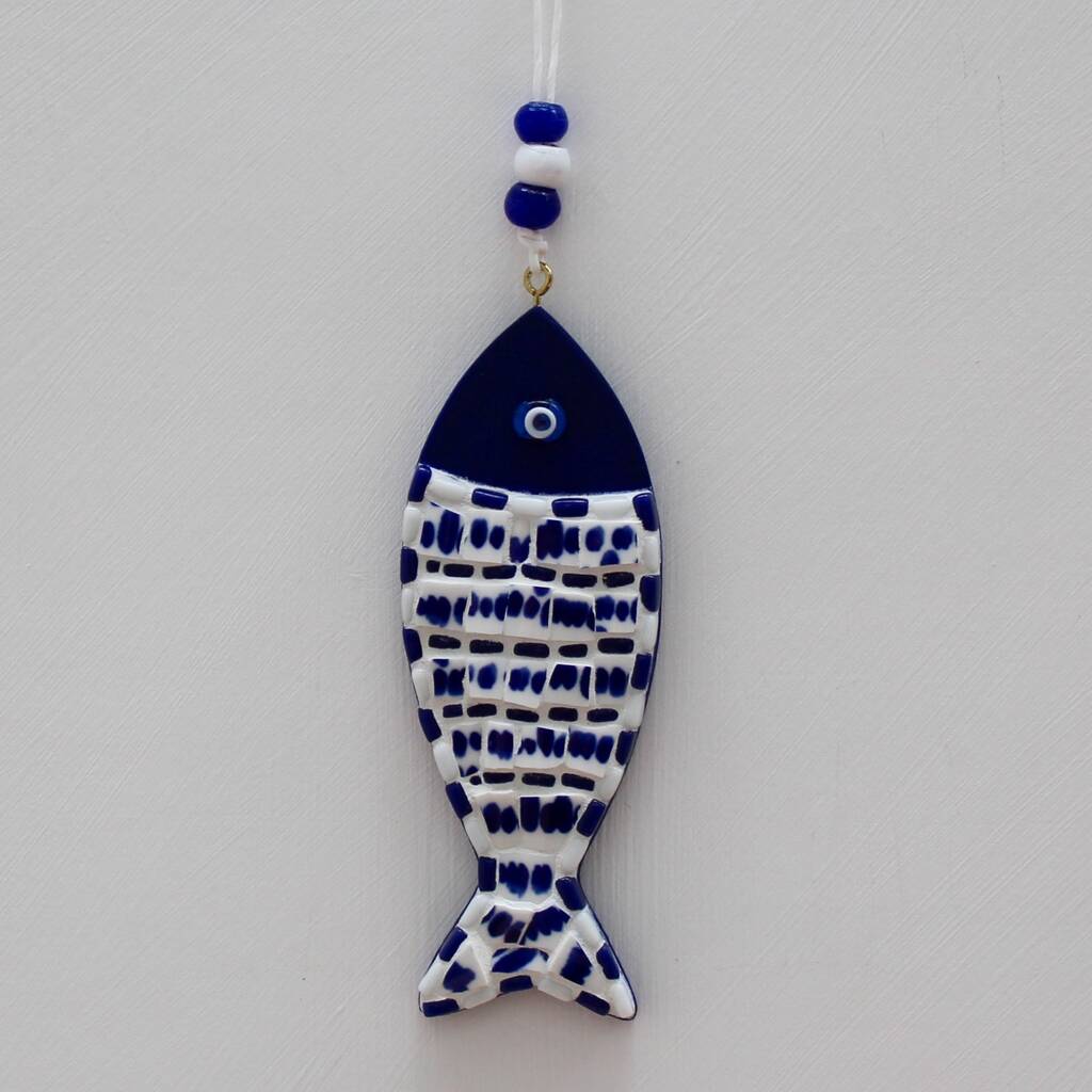 Handmade Mosaic Fish Hanging Decoration, 1 of 2