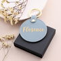 Personalised Initial Leather Round Key Ring, thumbnail 5 of 8