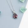 Sterling Silver Garnet Red Pear Cut Cz Necklace, thumbnail 5 of 12