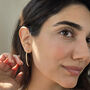 40mm Large Gold Plated Hoop Earrings With Crystals, thumbnail 4 of 6