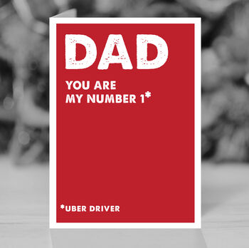 Funny Father's Day Card, Number One, Uber Driver, 2 of 4