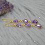 Amethyst Gold Plated Silver Drop Earrings, thumbnail 6 of 8