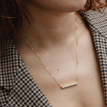 Gold Or Silver Engraved Bar Necklace, 4 of 7