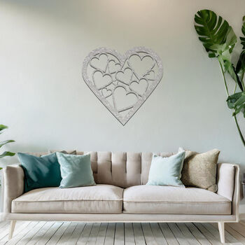 Romantic Metal Heart Silhouette Wall Decor Gift For Couples Or Wedding Gift, 9 of 11
