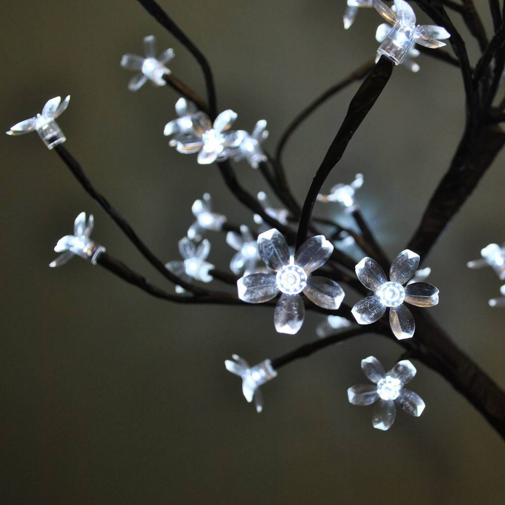 White Blossom Bonsai LED Tree Light 45cm By Garden Selections ...