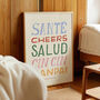 Cheers Wall Art Print, Kitchen Print, Colourful Hand Painted, thumbnail 4 of 11