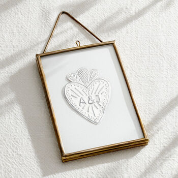 Personalised Brass Embossed Sacred Heart Framed Art, 2 of 4