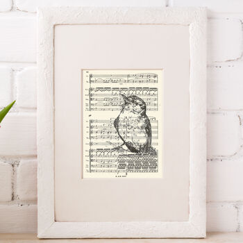 Singing Bird Screen Print On Vintage Sheet Music Paper, 3 of 6