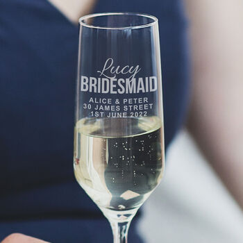 Personalised Bridesmaid Wedding Glass, 2 of 8