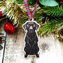 Black Labrador Dog Hanging Wooden Christmas Decoration, thumbnail 3 of 5
