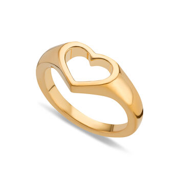 Open Heart Ring, Sterling Silver Or Gold Plated, 7 of 8