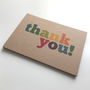Set Of 12 Colourful Thank You Postcard Note Cards, thumbnail 7 of 8