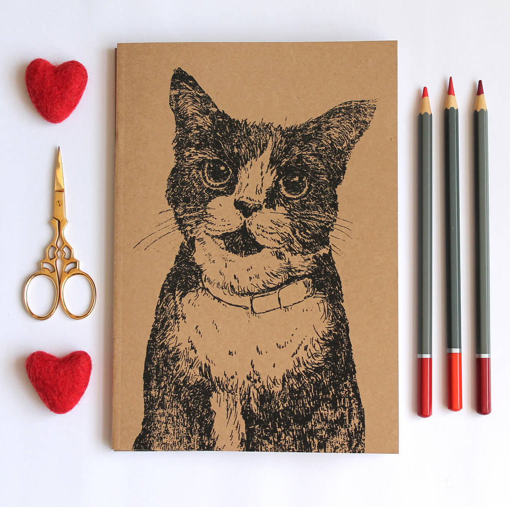 A5 Cat Lovers Notebook Blank Journal With Plain Pages, 1 of 6