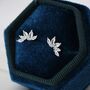 Sterling Silver Cz Cluster Marquise Stud Earrings, thumbnail 3 of 12