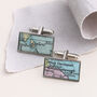 Personalised Rectangle Map Cufflinks, thumbnail 1 of 5