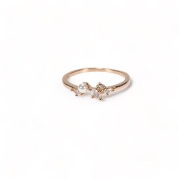 Cluster Pearl Ring, Cz, Gold Vermeil 925 Silver, 4 of 10