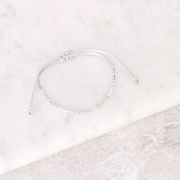 Sterling Silver 925 'Keep Swimming' Morse Code Bracelet, 5 of 6