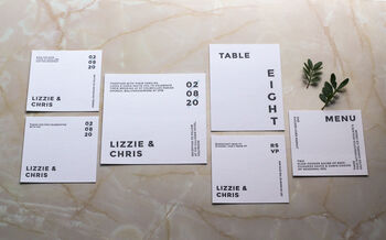 Modern Letterpress Wedding Thank You's 'The Lizzie', 2 of 2