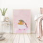 Christmas Robin Bird Winter Art Print, thumbnail 2 of 3