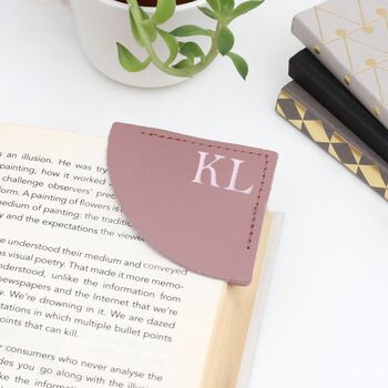 Personalised Initials Leather Page Corner Bookmark, 2 of 7