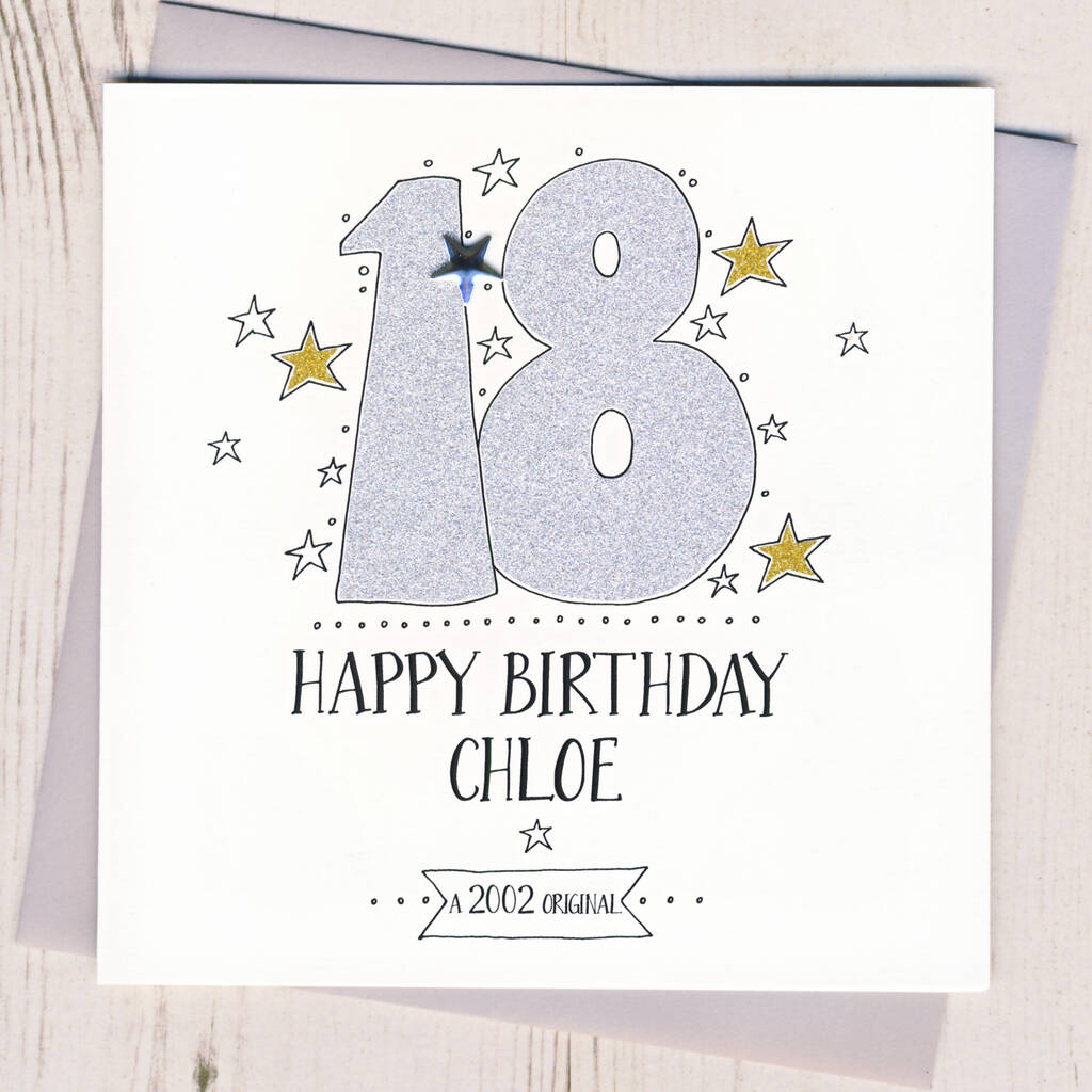 Personalised Sparkly 18th Birthday Card