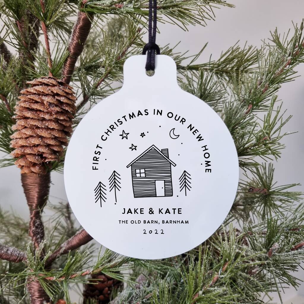 Personalised First Christmas New Home Bauble Decoration