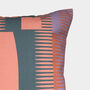 Square Combed Stripe Cushion Coral / Pewter, thumbnail 2 of 2