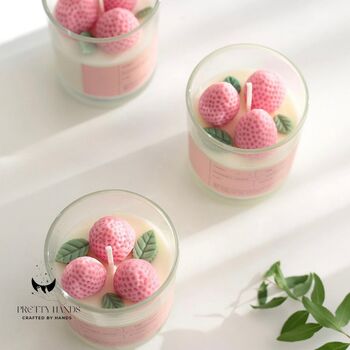 Personalised Gift Box Of A Set Of Two Strawberry Candle With Free Greeting Card, 3 of 4