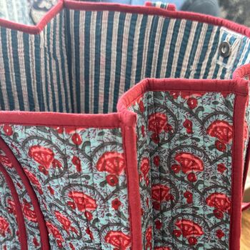 Tote Bag, Beach Bag, Block Print Indian Handbag, 3 of 12