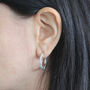 Medium Open Textured Sterling Silver Hoops, thumbnail 3 of 4