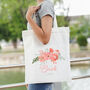 Bridal Party Personalised Tote Bags Peach And Sage, thumbnail 2 of 5