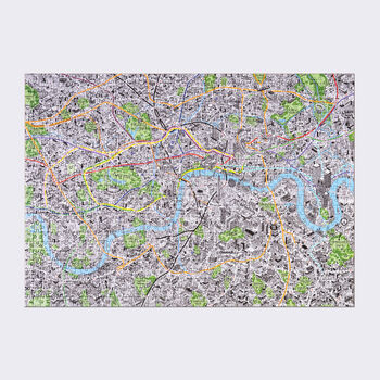 1000 Piece Jigsaw Hand Drawn Map Of London, 4 of 12
