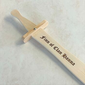 Personalised Children's Wooden Sword, 2 of 4