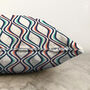 Diamond Cushion Cover With Navy, Orange And Mint, thumbnail 3 of 4