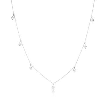 Sterling Silver Real Diamond Choker Necklace, 2 of 4