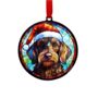 Dachshund Wirehaired In Santa Hat Suncatcher Decoration, thumbnail 5 of 6