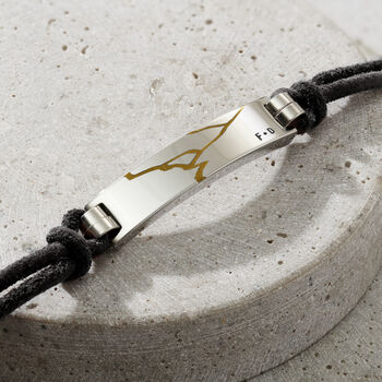 Men’s Leather Cord Personalised Kintsugi Bracelet, 4 of 7