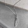 Sterling Silver Silver Feather Necklace, thumbnail 9 of 12