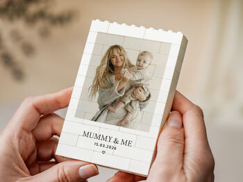 Personalised Mummy And Me Photo Block Keepsake With Date, First Mother's Day And New Mum Gift, 6 of 12
